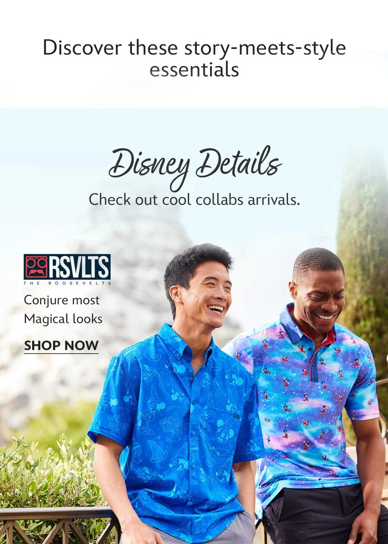 Discover these story-meets-style essentials | Disney Details - Check out cool collabs arrivals. | Conjure most Magical looks | Shop Now