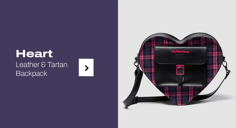 Heart leather & tartan backpack