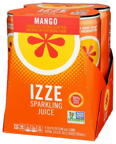 Image of IZZE Mango Sparkling Juice (4 Pack)