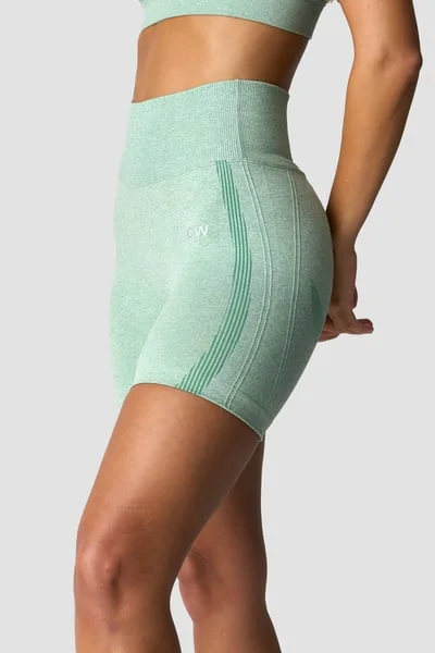 Image of Soft Seamless Shorts Wmn Light Green Melange