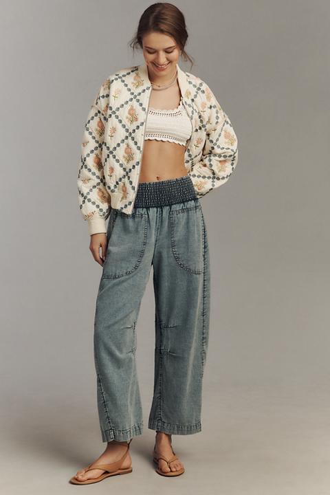 Reese 100% Cotton Barrel Leg Pull On Pants