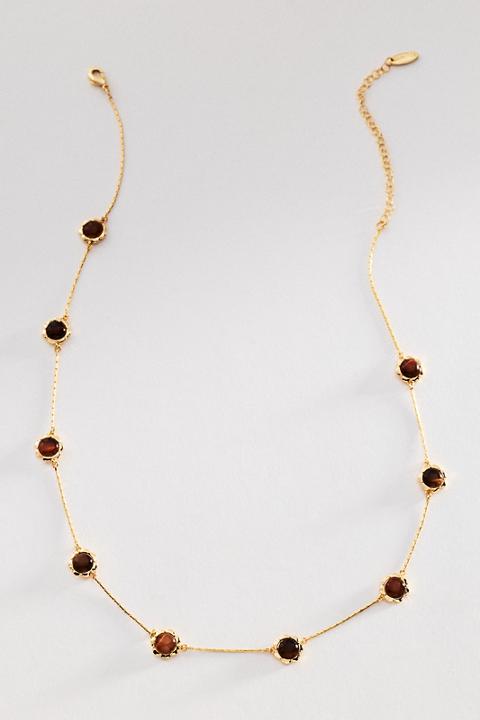 Delicate Dotted Stone Necklace
