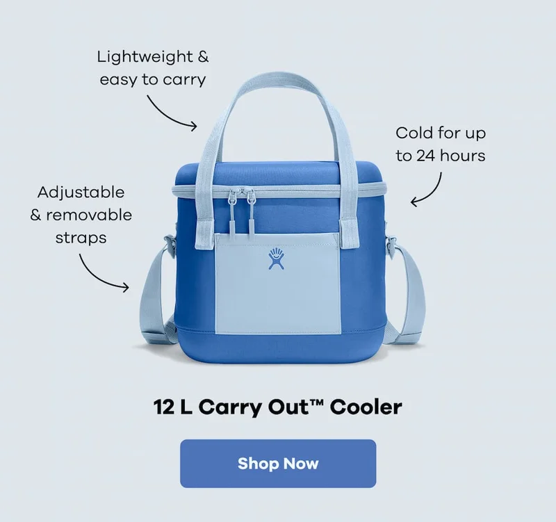12 L Carry Out™ Cooler. Lightweight & easy to carry. Cold for up to 24 hours. Adjustable & removable straps. | Shop Now