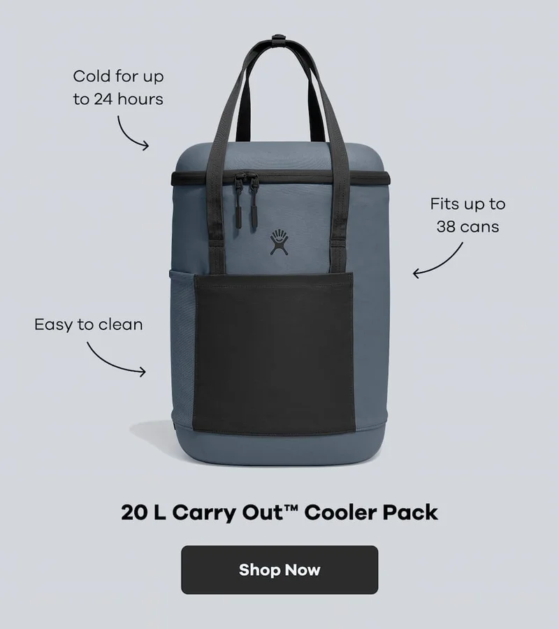 20 L Carry Out™ Cooler Pack. Cold for up to 24 hours. Fits up to 38 cans. Easy to clean. | Shop Now