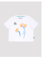 Women's Lee x Ruohan Wang Crop Flower Tee White