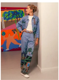 Women's Lee x Ruohan Wang Rose Garden Print Wide Leg Jean