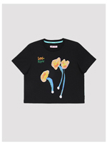 Women's Lee x Ruohan Wang Crop Flower Tee Black Black