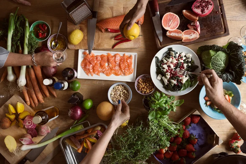 A classic Mediterranean meal of nuts, olives, fresh produce, and fish is just what the doctor ordered to keep fiber high and inflammation low.
