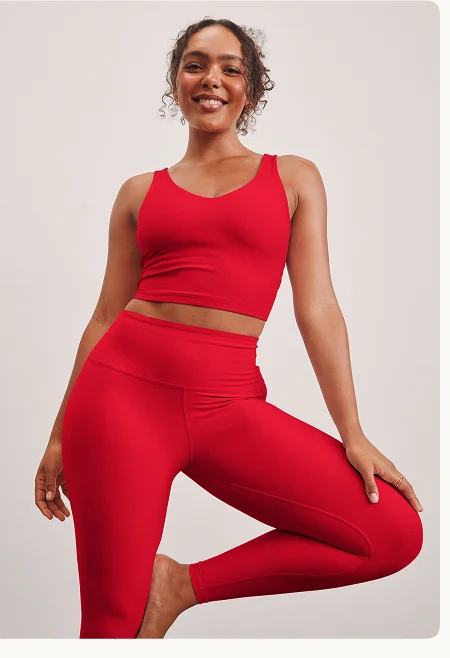 Spacedye Caught In The Midi High Waisted Legging in Candy Apple Red Heather
