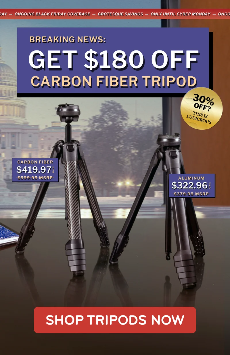 $180 off carbon fiber tripod