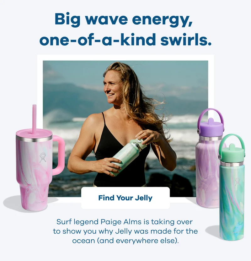 Big wave energy, one-of-a-kind swirls. Surf legend Paige Alms is taking over to show you why Jelly was made for the ocean (and everywhere else). | Find Your Jelly