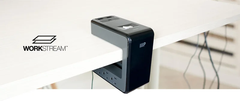 Desk Mount C‑Shaped Surge Protector