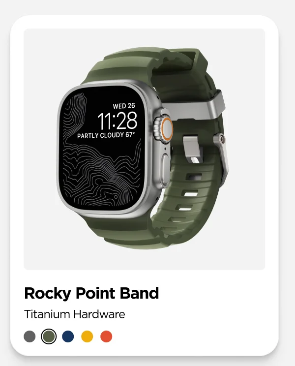 Forest Green Rocky Point Band with Titanium Hardware.