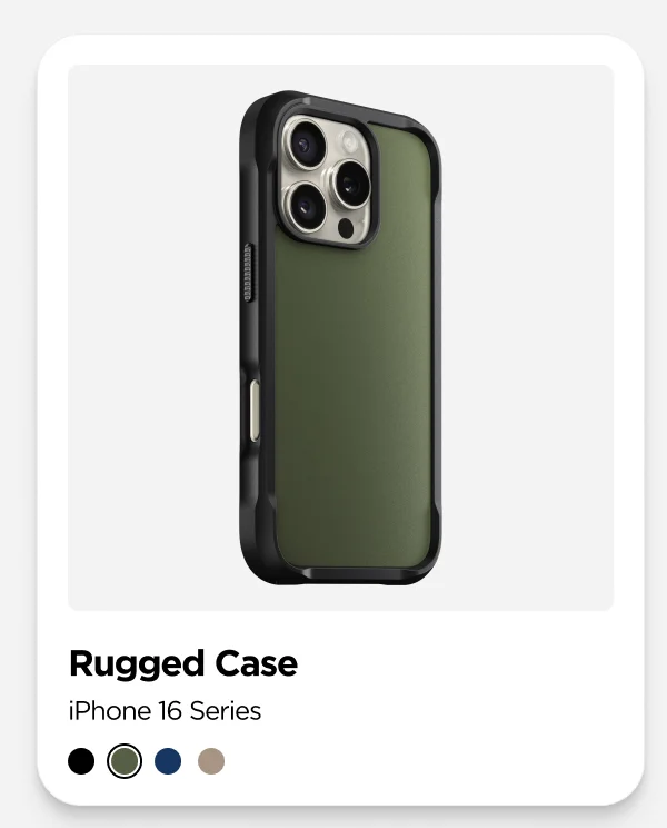 Forest Green Rugged Case for iPhone 16 Series.