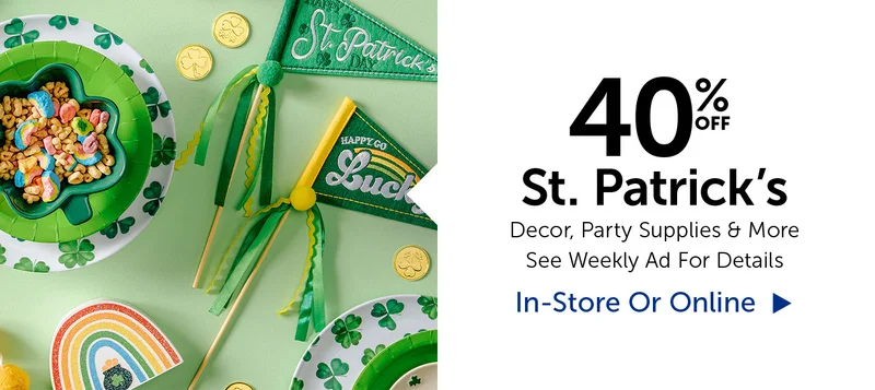 40% Off St. Patrick's - Decor, Party Supplies & More
