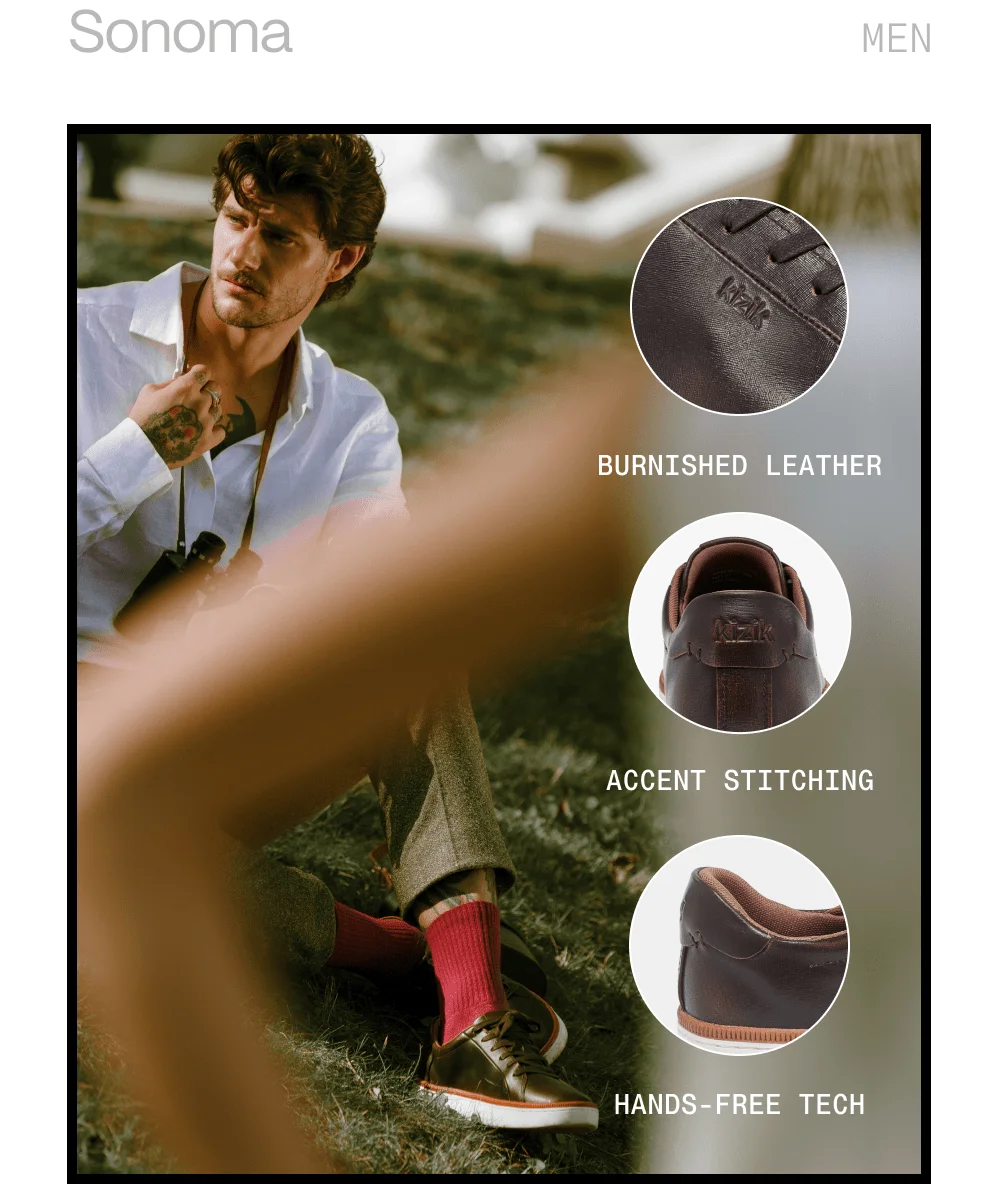Sonoma. Burnished leather. Accent stitching. Hands-free tech.
