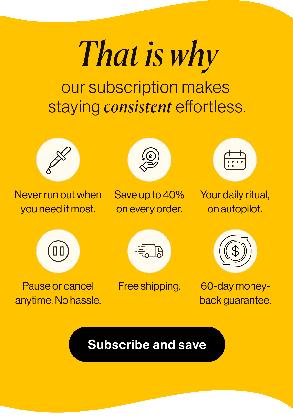 That is why our subscription makes staying consistent effortless.