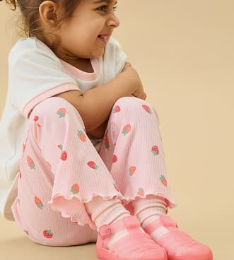 Strawberry Fields Ribbed Flared Pants