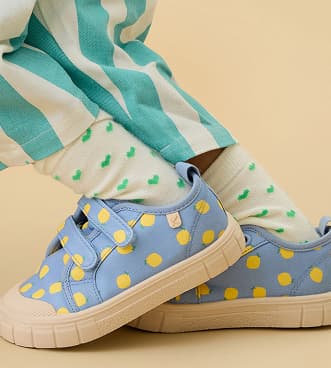 KIDLY by MORI Print Canvas Sneakers - Lemon