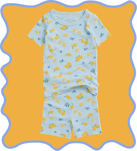 Lemon Lullaby Ribbed Summer Pajama Set
