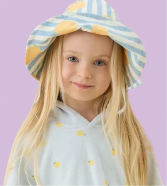Lemon Stripe Floppy Sun Hat