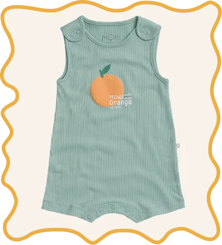Fresh Orange Ribbed Short Overalls