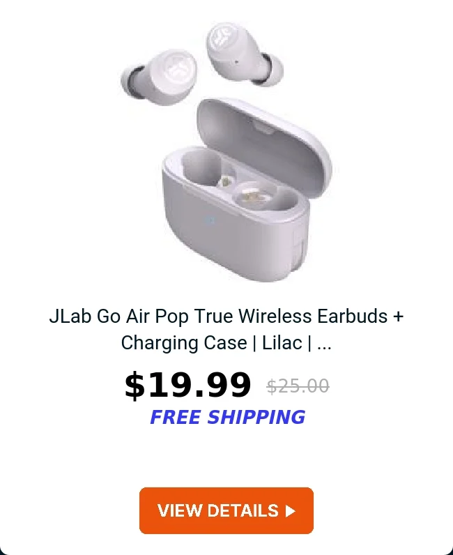 JLab Go Air Pop True Wireless Earbuds + Charging Case | Lilac  | ...