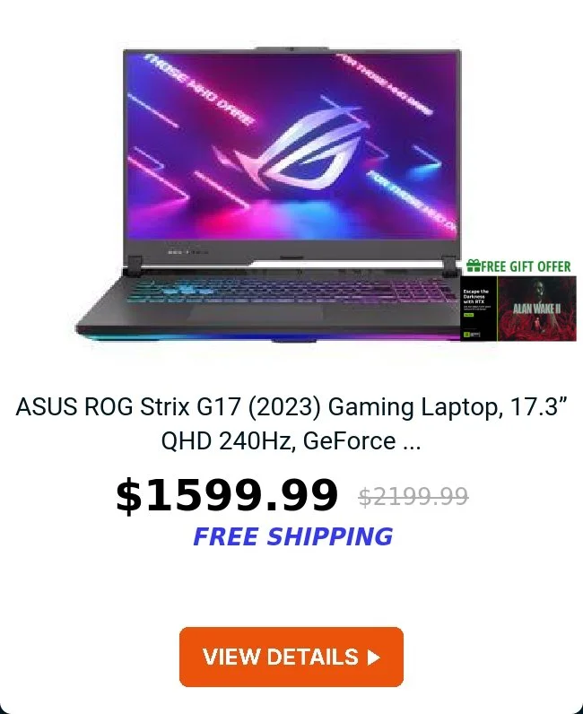 ASUS ROG Strix G17 (2023) Gaming Laptop, 17.3” QHD 240Hz, GeForce ...