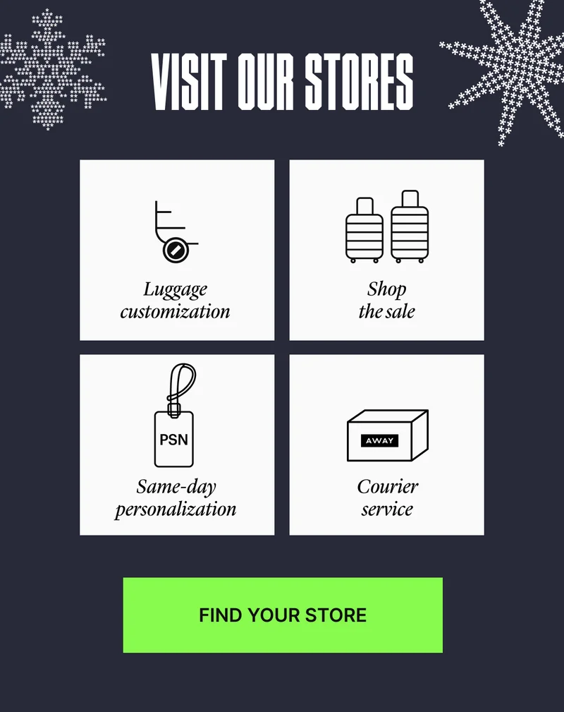 VISIT OUR STORES | Luggage Customization, Gifting Advice, Same-day personalization, Courier service