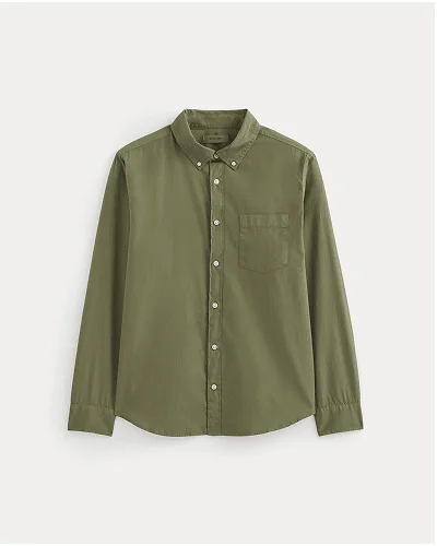 Image | Washed Poplin Shirt | Lichen Green