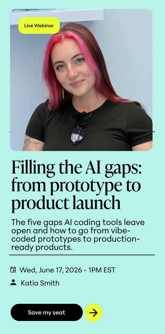 Portrait of Katia Smith, the speaker for the 'Filling the AI gaps' live webinar, with pink streaks in her hair.