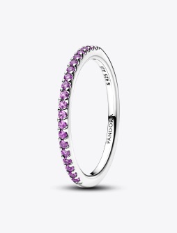 Sparkling Purple Half-Eternity Band Ring