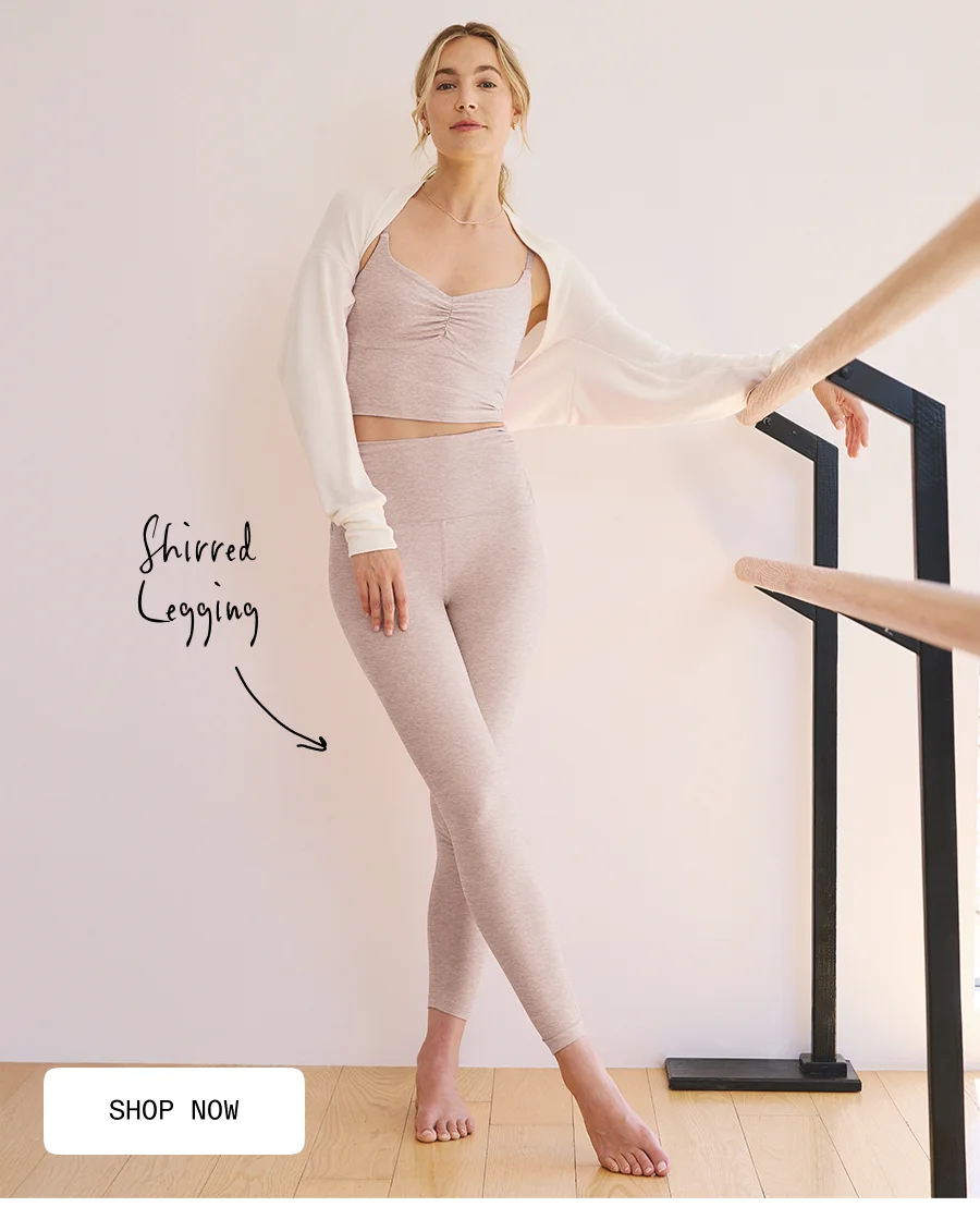Spacedye Raise The Barre Shirred Legging in Chai