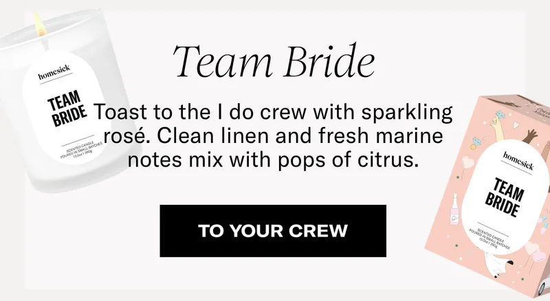Team Bride | Toast to the I do crew with sparkling rosé. Clean linen and fresh marine notes with pops of citrus. | To your crew