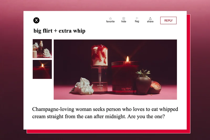 Champagne-loving woman seeks person that loves to eat whipped cream straight from the can after midnight. Are you the one?