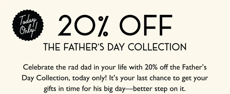 20% OFF THE FATHER'S DAY COLLECTION