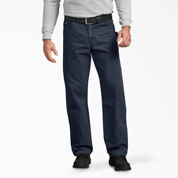 Relaxed Fit Straight Leg Sanded Duck Carpenter Pants