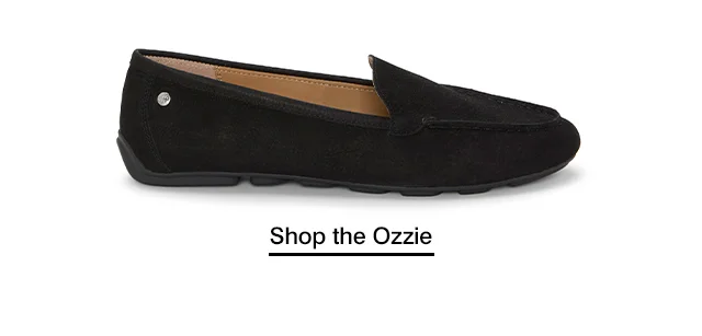 A side view of the Ozzie Loafer in Black suede. Shop the Ozzie.