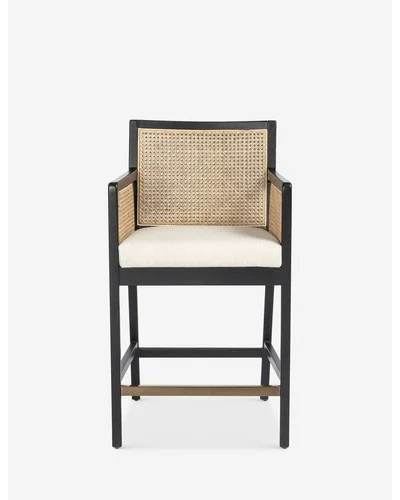 Jeni Bar and Counter Arm Stool-Black / Counter