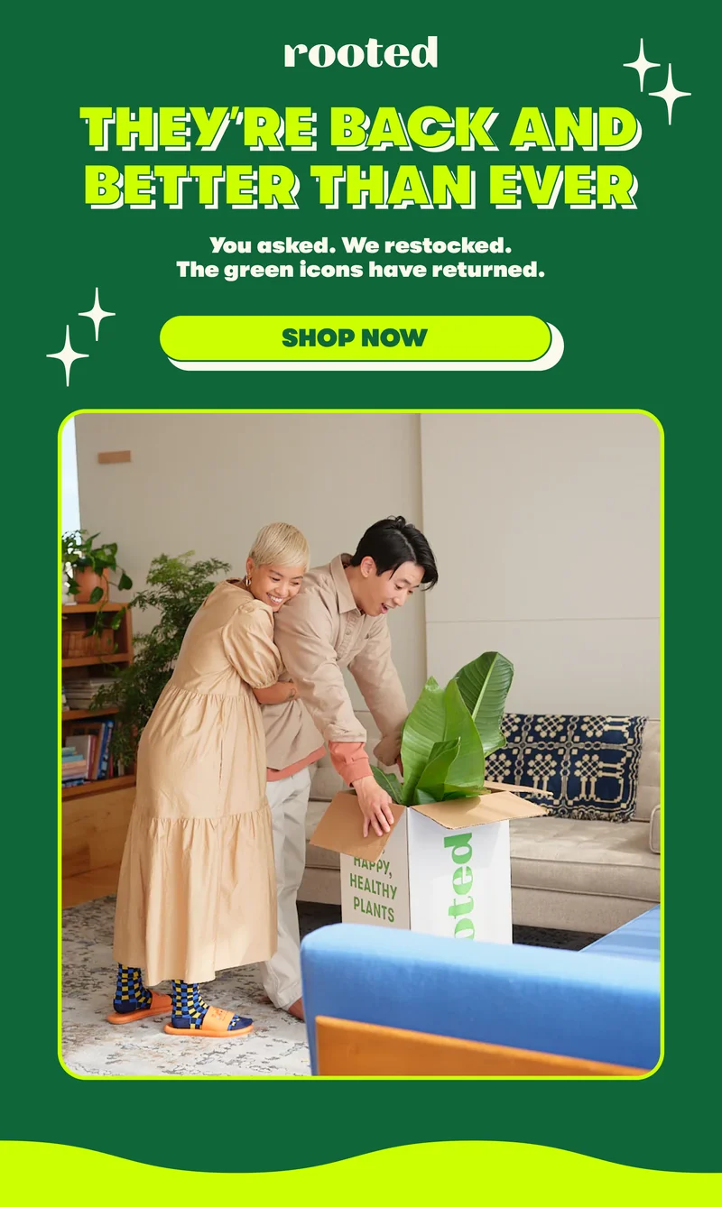 They're back and better than ever! you asked. we restocked. the green icons have returned.