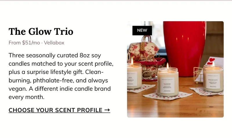 The Glow Trio Box (3, 8 oz Candles) | Monthly Subscription
