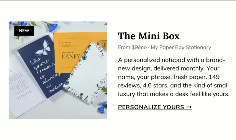 The Mini Box My Paper Box