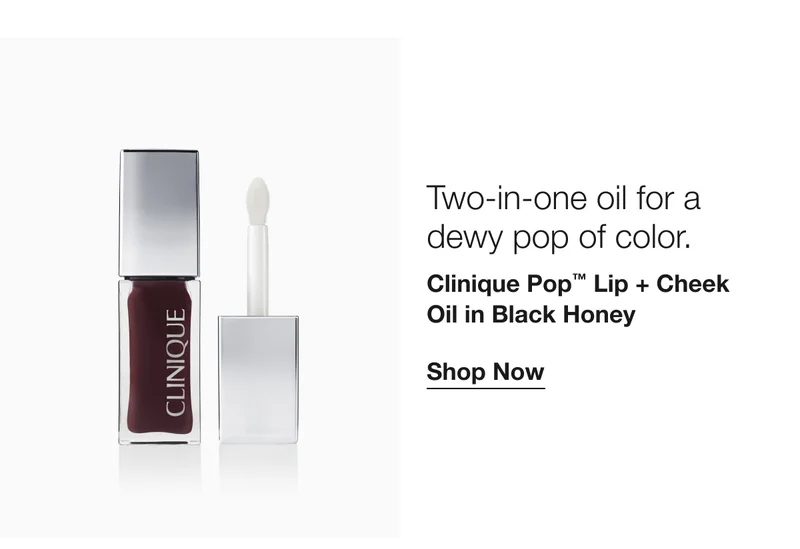 Two-in-one oil for a dewy pop of color. | Clinique Pop™ Lip + Cheek Oil in Black Honey | Shop Now