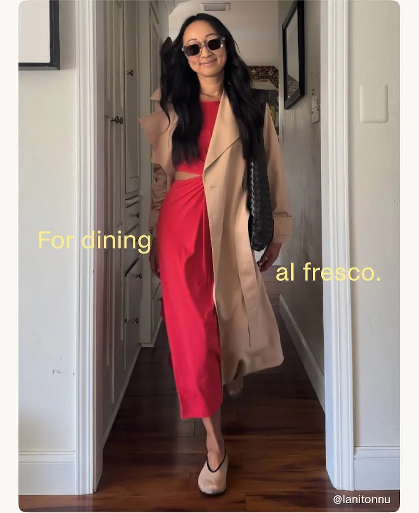 Around The World Front Twist Dress in Candy Apple Red