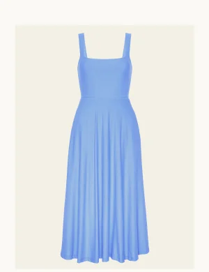 Featherweight At The Ready Square Neck Dress in Flower Blue Heather