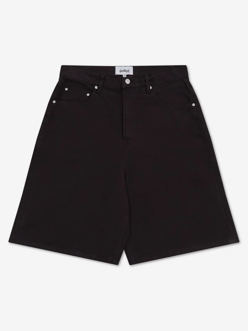 Image of Goodhood Worldwide 5 Pocket Washed Shorts - Black