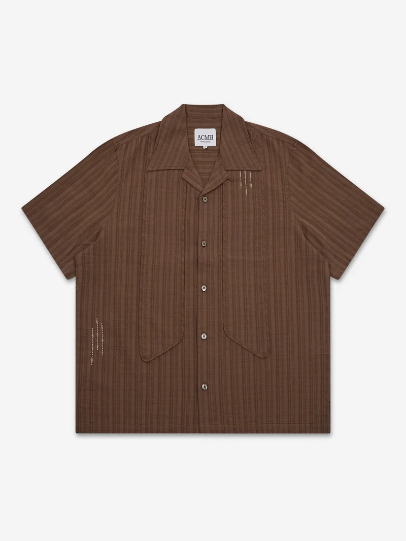 Image of ACMH By Magic Castles Naked Short Sleeve Shirt - Burnt Amber Check