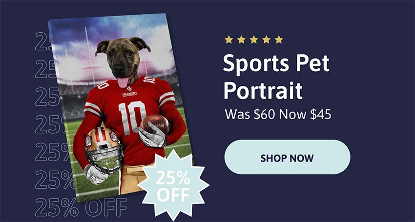 Sports Pet Portrait. Was $60. Now $45