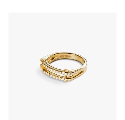 Diamond Pave Rivet Double Row Ring