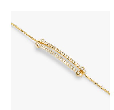 Diamond Pave Rivet Double Row Bracelet